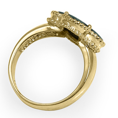 14k Solid Yellow Gold Genuine Black Onyx Ring