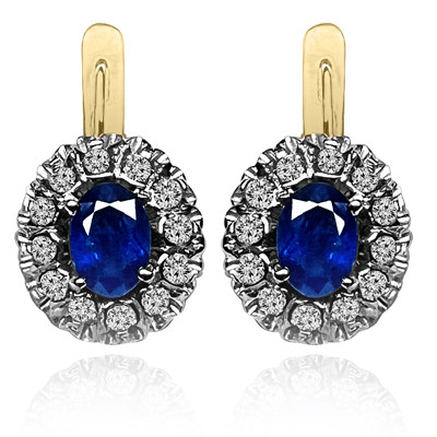 European Style Sapphire & Diamond Earrings 585