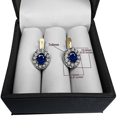 European Style Sapphire & Diamond Earrings 585