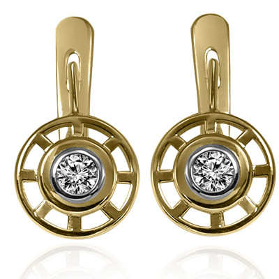 14K Gold Diamond European Style Earrings 14K Gold Diamond European Style Earrings