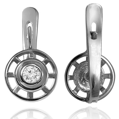 14K Gold Diamond Russian Style  Earrings 14K Gold Diamond Russian Style  Earrings