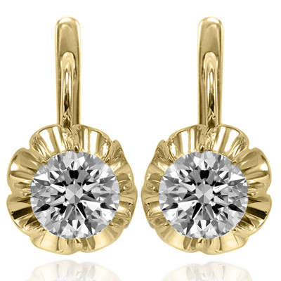 Russian Style Cubic Zirconia Earrings 585
