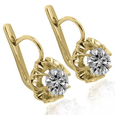 Russian Style Cubic Zirconia Earrings 585