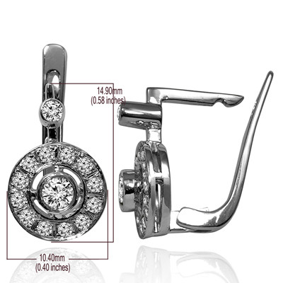 European Style Diamond Earrings in 14k 585