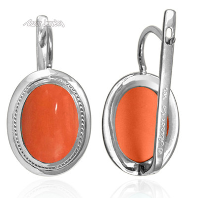 14k Solid Gold Coral European Style Earrings