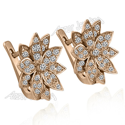 14k Rose Gold Diamond Earrings