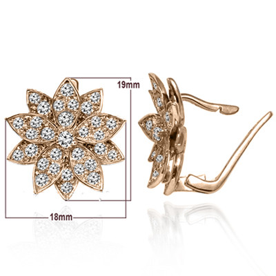 14k Rose Gold Diamond Earrings
