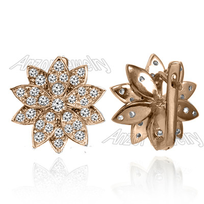 14k Rose Gold Diamond Earrings