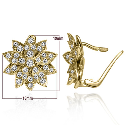 14k Yellow Gold Diamond Earrings