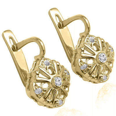 Genuine Diamonds Earrings in 14k Gold