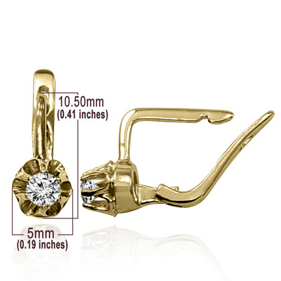 children's girls Diamond Earrings 14k Yellow gold
