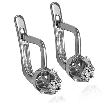 14k Gold Genuine Diamond Earrings for baby girl #E1670