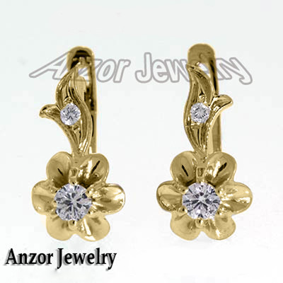 14k Gold Diamond Earrings