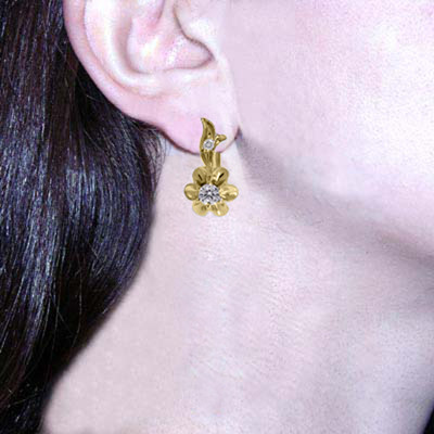 14k Gold Diamond Earrings