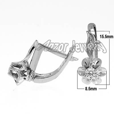 14k Gold Diamond Earrings Russian style