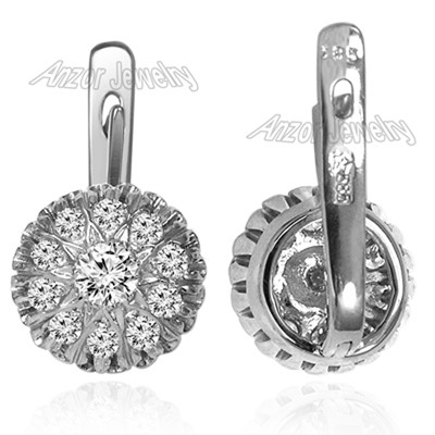 14k Solid Gold Diamond Malinka Earrings E1678