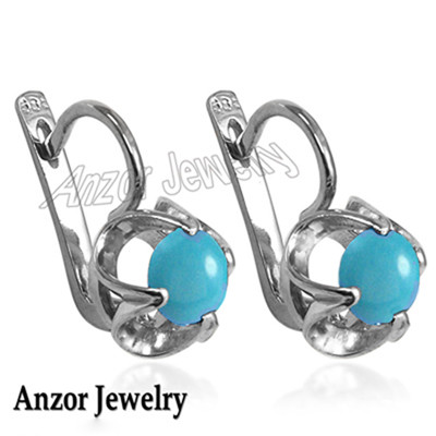 14k Gold Genuine Turquoise Earrings