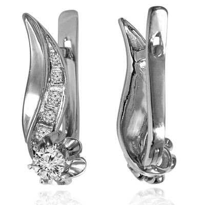 14k Gold Genuine Diamond Armenian Seda's style Earrings #E1698