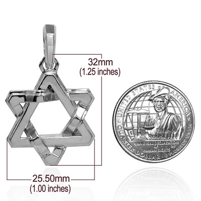 Jewish Star of David Pendant in Silver 925