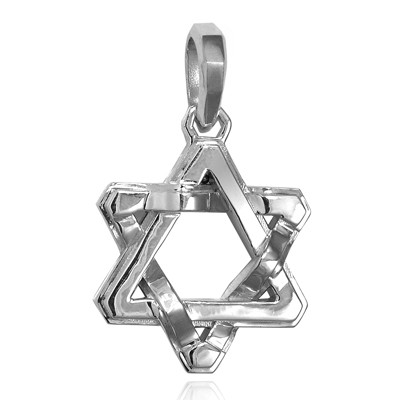 14k Solid Gold Jewish Star of David Pendant #P995