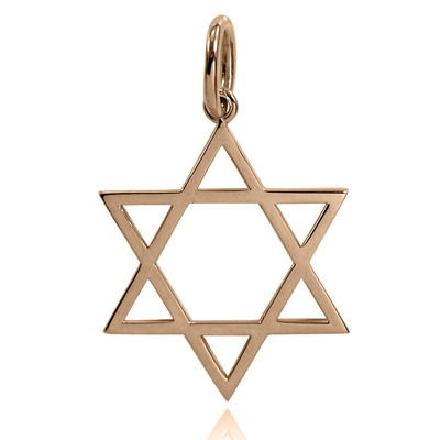 14k rose Gold Jewish Star of David Pendant 22mm #P986