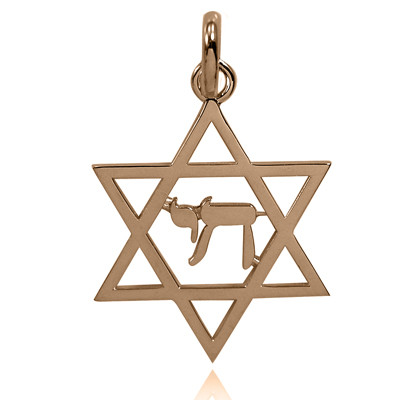 14k Gold Jewish Star of David Pendant with a life 14k 3.0 Gr.  #P984
