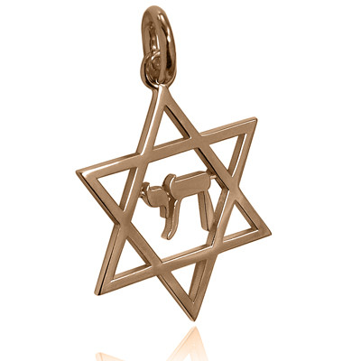 14k Gold Jewish Star of David Pendant with a life 14k 3.0 Gr.  #P984
