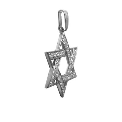 Diamond Star of David Pendant in 14K Gold