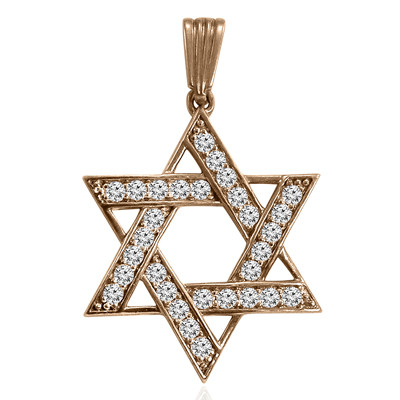 Diamond Star of David Pendant  in 14K Rose Gold #P946 Diamond Star of David Pendant  in 14K Rose Gold #P946