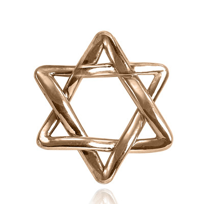 Jewish Star of David Pendant in 14k Gold 22by 25mm #P1003