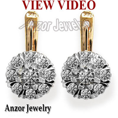 Lab Grown Diamond Russian Style Earrings in 14k #E1789