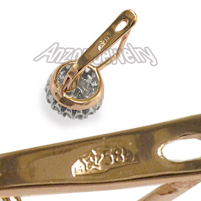 Lab Grown Diamond Russian Style Earrings in 14k #E1789