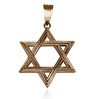 14k  Gold Jewish Star of David Pendant 28.7mm