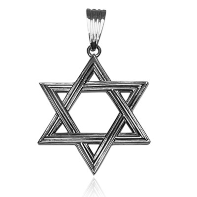 14k  Gold Jewish Star of David Pendant 28.7mm