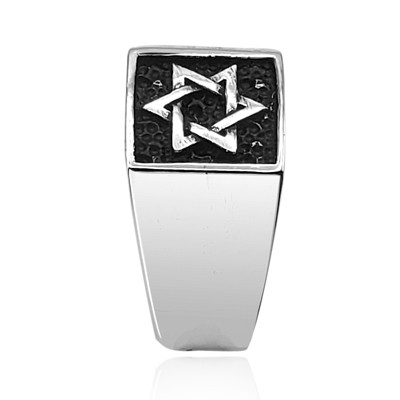 Star of David Men's 925 Sterling Silver Ring