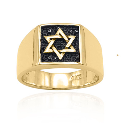 Star of David Men's Ring in 14k Gold #R2310