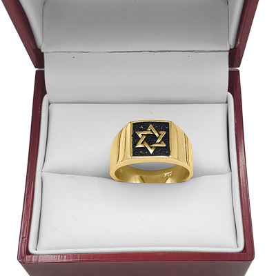 Star of David Men's Ring in 14k Gold #R2310