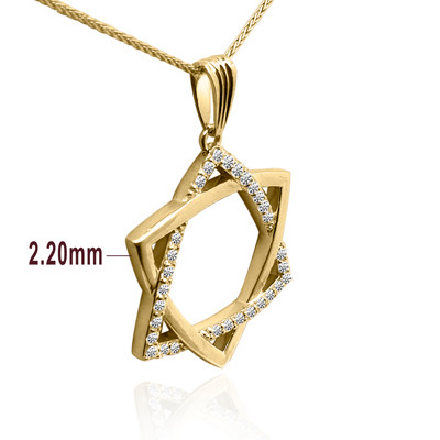 Lab Grown Diamond Star of David Pendant  in 14K