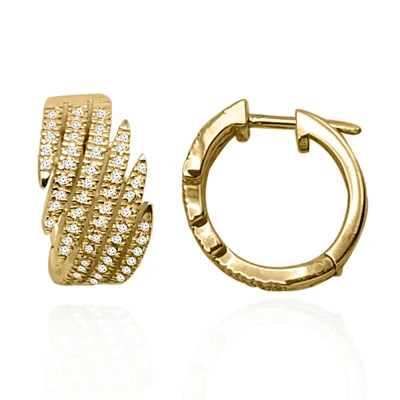 Genuine Diamond Earrings in 14k Gold