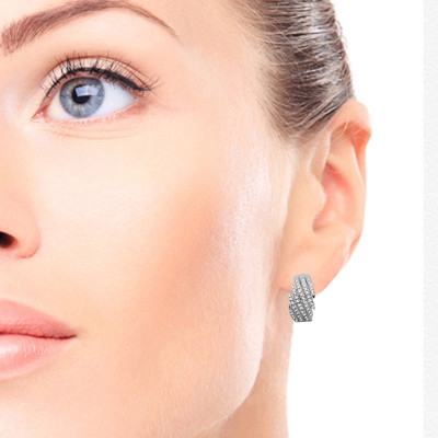 Genuine Diamond Earrings in Silver