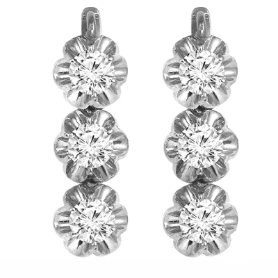 Silver Cubic Zirconia Russian style Earrings