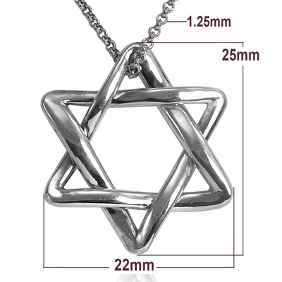 Jewish Star of David Pendant in Platinum #N413