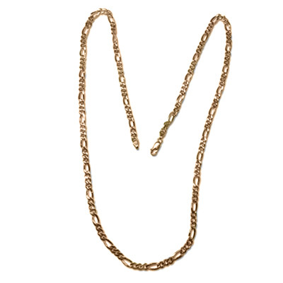 14k Solid Rose Gold Figaro Chain Necklace #N401