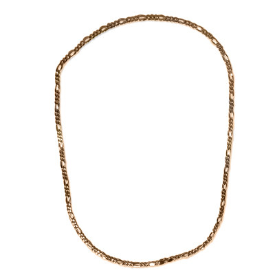 14k Solid Rose Gold Figaro Chain Necklace #N401