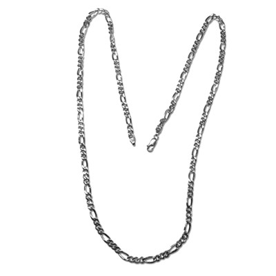 14k Solid White Gold Figaro Chain Necklace #N402