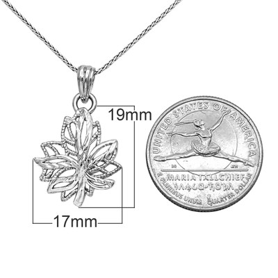 Maple Leaf Design Pendant in 14k Gold with Chain #p1028