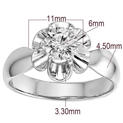 14K Gold Lab Grown Diamond Russian Style Ring