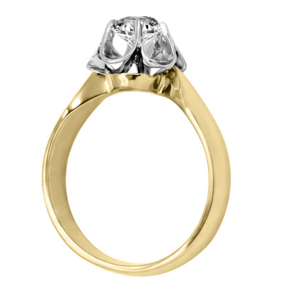 14K Gold Lab Grown Diamond Russian Style Ring