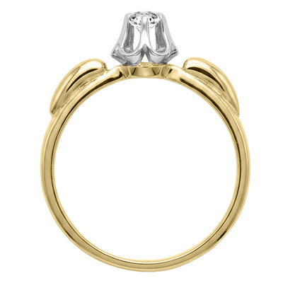 Russian Style 14k Yellow & White Gold Diamond Ring #R2343