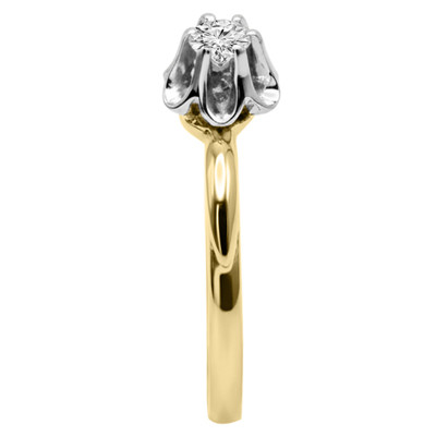 Russian Style 14k Yellow & White Gold Diamond Ring #R2343